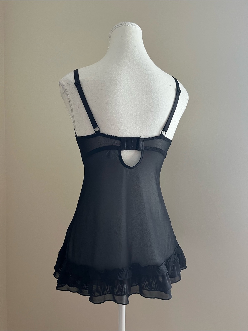 Black & White Lace Satin Chemise - Women Intimates